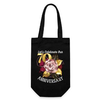 70th anniversary, anniversary celebration, wedding anniversary - Gift Bag for Bottles - black - Front