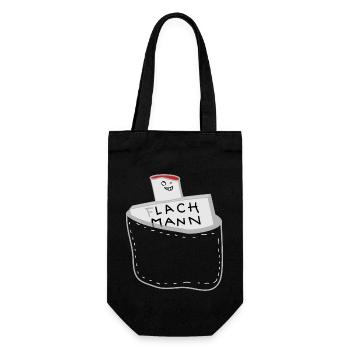 Junggeselle Lach Mann (b) - Geschenkbeutel für Flaschen - Schwarz - Vorne