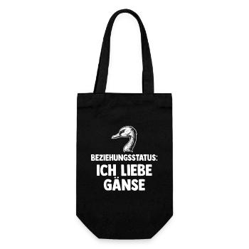 Beziehungsstatus Gans Gänse - Geschenkbeutel für Flaschen - Schwarz - Vorne