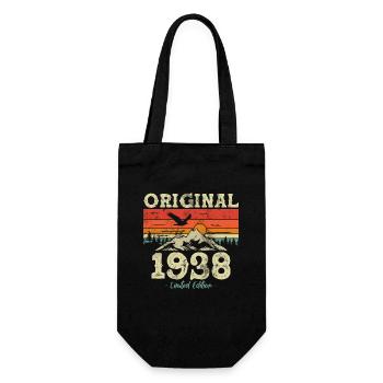 85. Geburtstag Frau Mann Vintage 1938 85 Jahre - Geschenkbeutel für Flaschen - Schwarz - Vorne