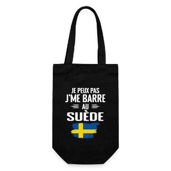 Ich kann nicht in Schweden bar sein - Geschenkbeutel für Flaschen - Schwarz - Vorne