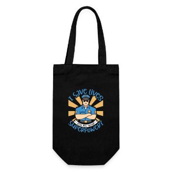 Police Cop Officer Police Office - Gift Bag for Bottles - black - Front