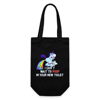 J’ai hâte de faire caca dans tes nouvelles toilettes - Sac à bouteille - noir - Devant