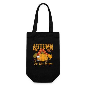 Fall Tis' The Season Pumpkin Thanksgiving - Gift Bag for Bottles - black - Front