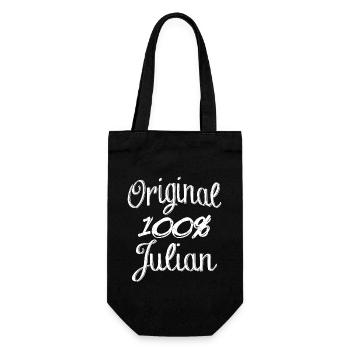 Original 100% Julian - Geschenkbeutel für Flaschen - Schwarz - Vorne