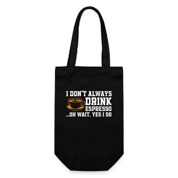 Funny espresso lover saying - Gift Bag for Bottles - black - Front