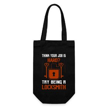 Think Your Job Is Hard? Try Being A Locksmith Lock - Geschenkbeutel für Flaschen - Schwarz - Vorne