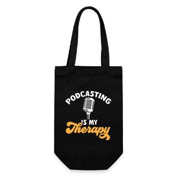 Podcaster Podcast - Geschenkbeutel für Flaschen - Schwarz - Vorne