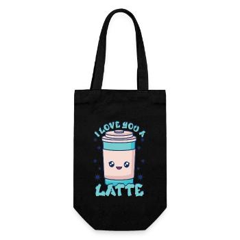 Ich liebe dich Eine Latte Pärchen Romanze - Geschenkbeutel für Flaschen - Schwarz - Vorne