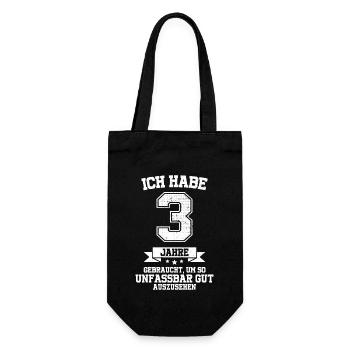 3. Geburtstag Geschenk Habe 3 Jahre Gebraucht - Geschenkbeutel für Flaschen - Schwarz - Vorne
