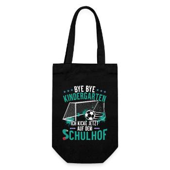 Fußball Einschulung Erstklässler Schulkind 2023 - Geschenkbeutel für Flaschen - Schwarz - Vorne