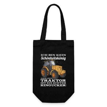 Landwirtschaft Traktor Landwirt Bauer Geschenk - Geschenkbeutel für Flaschen - Schwarz - Vorne