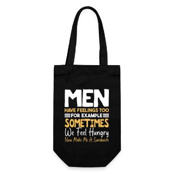 Männer haben auch Gefühle Lustiges Zitat Humor Männer - Geschenkbeutel für Flaschen - Schwarz - Vorne