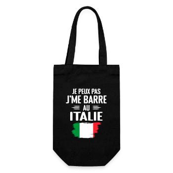 Ich kann nicht in Italien bar sein - Geschenkbeutel für Flaschen - Schwarz - Vorne