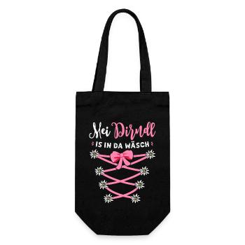 Trachtenshirt Damen Trachten T-Shirt Dirndl Ersatz - Geschenkbeutel für Flaschen - Schwarz - Vorne