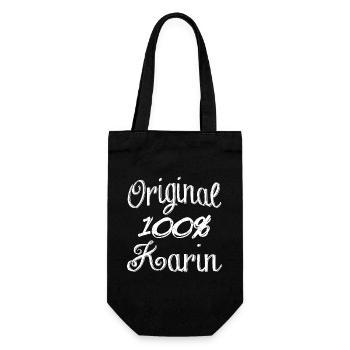 Original 100% Karin - Geschenkbeutel für Flaschen - Schwarz - Vorne
