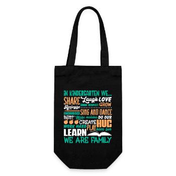 Kindergarten Teacher We Are Family - Gift Bag for Bottles - black - Front