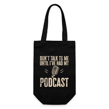 Podcaster Podcast - Geschenkbeutel für Flaschen - Schwarz - Vorne