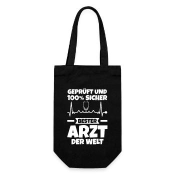 Mediziner Rettungssanitäter Notarzt Arzt - Geschenkbeutel für Flaschen - Schwarz - Vorne