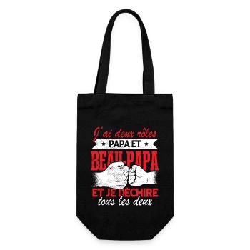 Cadeau Beau-Papa Beau-Père Fête des Pères Famille - Sac à bouteille - noir - Devant