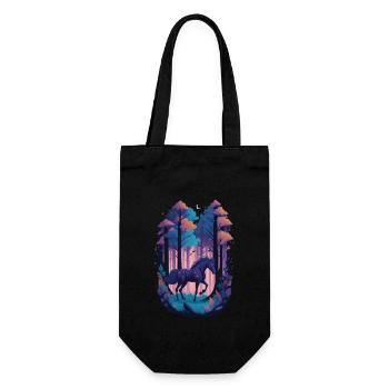 Magic horse in gloomy magical forest - Gift Bag for Bottles - black - Front