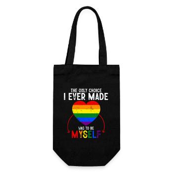The Only Choice I Made Was To Be Myself Flag LGBT - Gift Bag for Bottles - black - Front