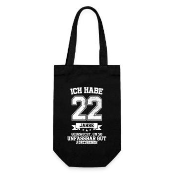 22. Geburtstag Geschenk Habe 22 Jahre Gebraucht - Geschenkbeutel für Flaschen - Schwarz - Vorne