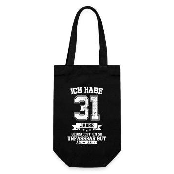 31. Geburtstag Geschenk Habe 31 Jahre Gebraucht - Geschenkbeutel für Flaschen - Schwarz - Vorne