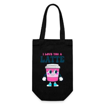 Ich liebe dich Eine Latte Pärchen Romanze - Geschenkbeutel für Flaschen - Schwarz - Vorne
