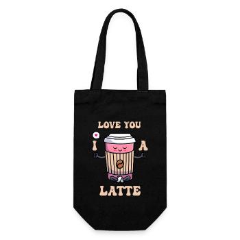 Ich liebe dich Eine Latte Pärchen Romanze - Geschenkbeutel für Flaschen - Schwarz - Vorne