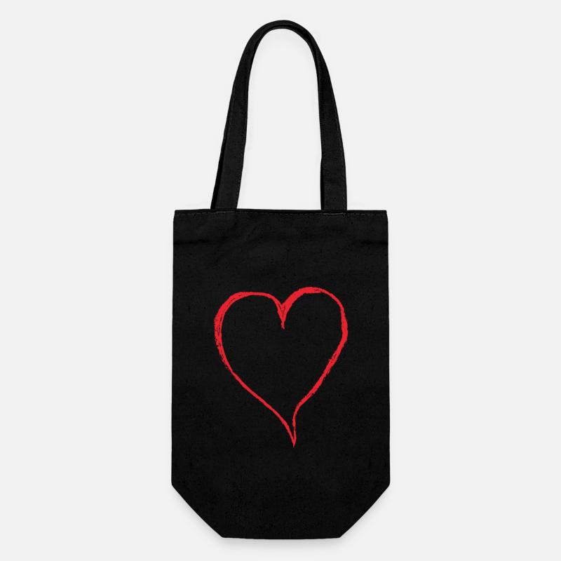 Big Heart - Gift Bag for Bottles - black