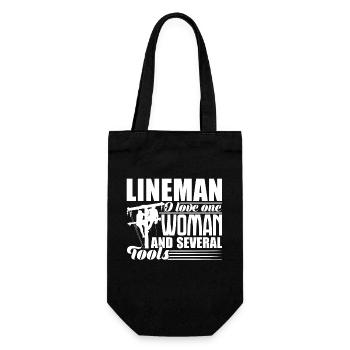Lineman Lineman Loves One Woman And Several Tools - Gift Bag for Bottles - black - Front