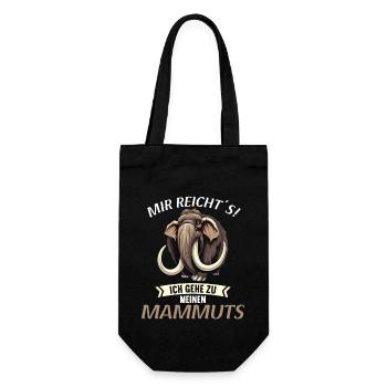 Ich mag halt einfach Mammuts Mammut - Geschenkbeutel für Flaschen - Schwarz - Vorne