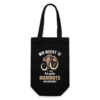 Ich mag halt einfach Mammuts Mammut - Geschenkbeutel für Flaschen - Schwarz - Vorne