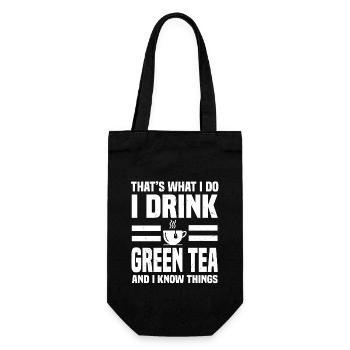 Funny Green Tea Gift - Gift Bag for Bottles - black - Front