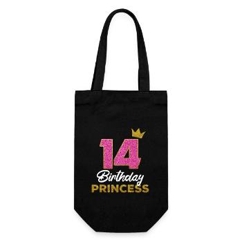 14 Anniversaire Princesse Fête d’anniversaire Anniversaire - Sac à bouteille - noir - Devant