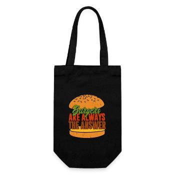 Burgers Are Always The Answer Hamburger Food Meat - Geschenkbeutel für Flaschen - Schwarz - Vorne