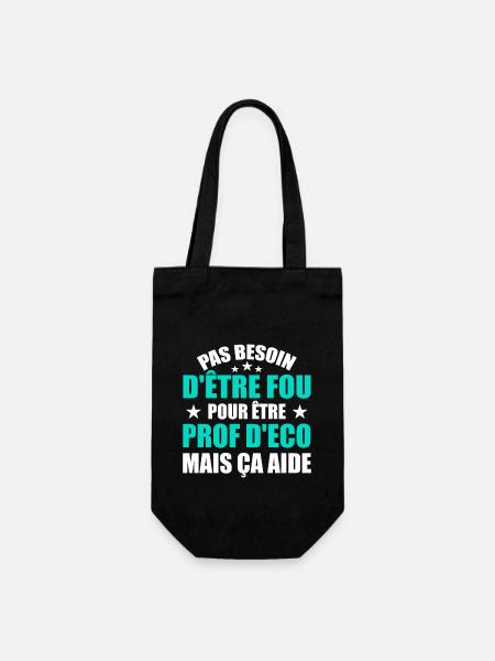 Prof Eco Economie Humour Métier Fou - Sac à bouteille - noir