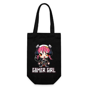 Gaming Console PC Gamer Girl Gamer Girl - Gift Bag for Bottles - black - Front