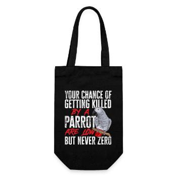 Graupapagei Perroquet gris d’Afrique Papagei - Sac à bouteille - noir - Devant