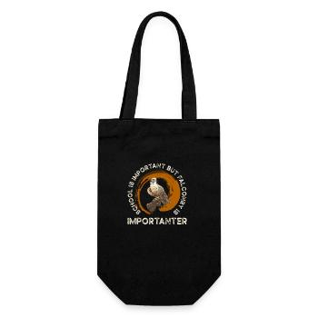 Falconry Bird Falcon Hunting Falconer - Gift Bag for Bottles - black - Front