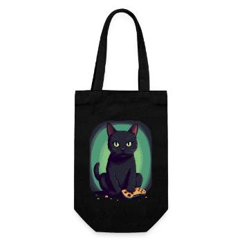 Gamer Schwarze Katze Gaming Bombay Katzen Zocker - Geschenkbeutel für Flaschen - Schwarz - Vorne