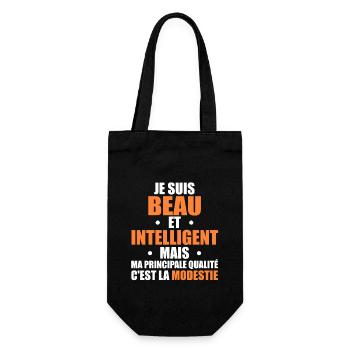 Je Suis Beau et Intelligent Mais ma Principale... - Sac à bouteille - noir - Devant