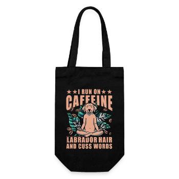 I run on Coffee Labrador Hair and cuss words - Gift Bag for Bottles - black - Front