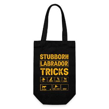 Stubborn labrador tricks - Geschenkbeutel für Flaschen - Schwarz - Vorne