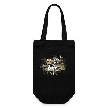 Whitetail Buck Deer Hunting American Flag - Sac à bouteille - noir - Devant