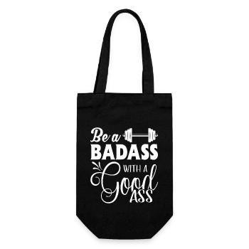 Sei ein Badass mit einem guten Arsch - Geschenkbeutel für Flaschen - Schwarz - Vorne
