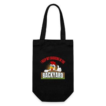 Hinterhof Hühnerzüchter Lustiges Hühnerliebhaber - Geschenkbeutel für Flaschen - Schwarz - Vorne