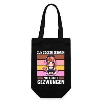 Gaming Konsole PC Zockerin Mädchen Gamer Girl - Geschenkbeutel für Flaschen - Schwarz - Vorne