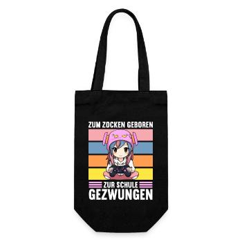 Gaming Konsole PC Zockerin Mädchen Gamer Girl - Geschenkbeutel für Flaschen - Schwarz - Vorne